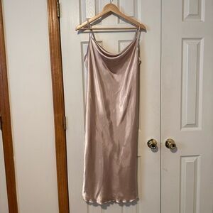 Vintage Bebe gold cowl neck slip dress